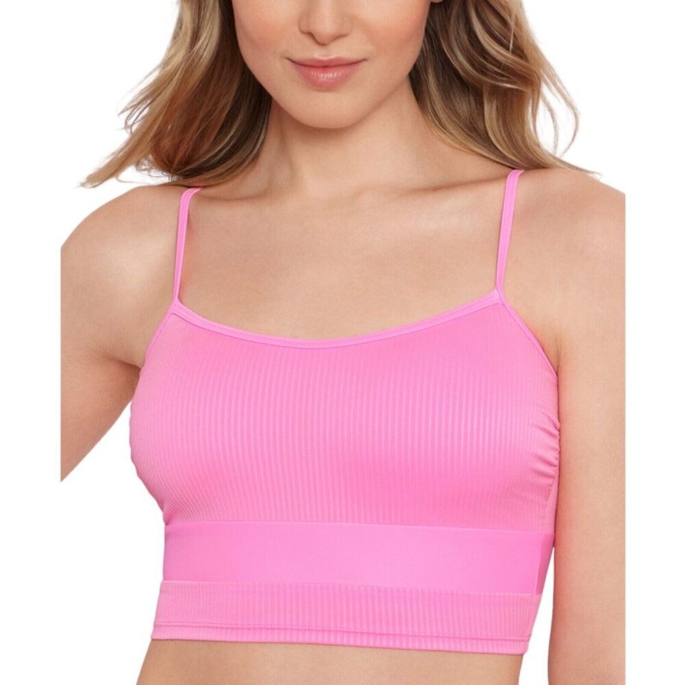 Salt + Cove Size M Peony Pink Ribbed Bikini‎ Top Scoop Neck Pullover